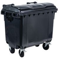 Afvalcontainer, Totale inhoud: 660 L, Opening: Voorzijde, Materiaal: Kunststof