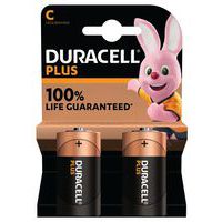 Pile Alcaline C Plus 100 % - 2 unités - Duracell