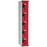 1 colonne largeur 300 mm5 portes rouges