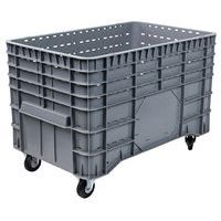 Stapelbare palletkist - Geperforeerde wanden - Op wielen- Manutan