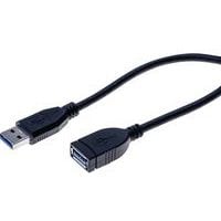 Verlengkabel USB 3.0 type A en A eco zwart - 3,0 m