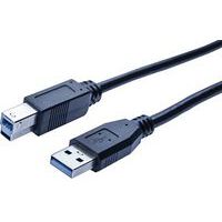 Cordon USB 3.0 type A et B noir - 1,8 m