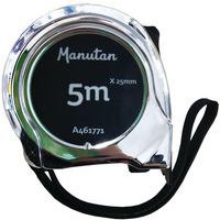 Rolmaat 2 en 3 x 19 mm en 5 m x 25 mm - Verchroomd ABS-zwart - Manutan