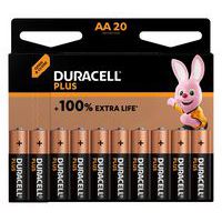 Alkalinebatterij AA Plus 100% - 20 stuks - Duracell