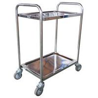 Rvs wagen - 2 legborden - draagvermogen 100 kg - Manutan