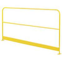 Stalen veiligheidshek, geel, met plint, Totale hoogte: 1004 mm, Kleur: Geel, Breedte: 2000 mm