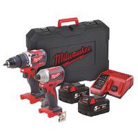 Set van boormachine en klopboorschroefmachine 1/4 18 V - Milwaukee