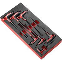 Inlay voor zeskant inbussleutelset met T-greep 7 delig Facom