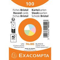 Steekkaart Bristol blanco niet-geperforeerd - Set 100 - Exacompta