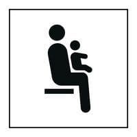 Pictogramme siège prioritaire pour personnes avec enfant en bas âge en Gravoply