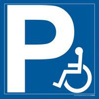 Parkeerbord P + invaliden pictogram