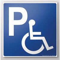 Parkeerbord met rolstoelgebruiker pictogram