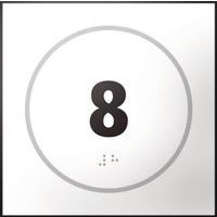 Deurbord met nummer 8 in relief en braille