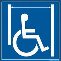 Panneau signalétique passage large pour personnes en situation de handicap
