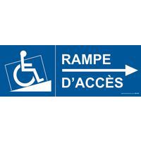 Bord RAMPE D'ACCES voor rolstoelgebruiker pijl naar rechts