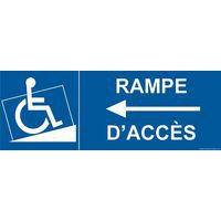 Bord RAMPE D'ACCES voor rolstoelgebruiker pijl naar links