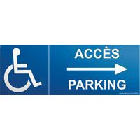 Signalisation accès parking handicapé flèche à droite