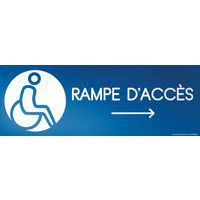 Design bord RAMPE D'ACCES pijl naar rechts + picto mindervaliden