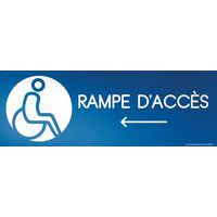 Design bord RAMPE D'ACCES pijl naar links + picto mindervaliden