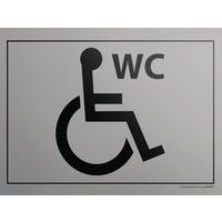 Plaat gegraveerd rolstoel toilet voor PBM 10 x 14 cm