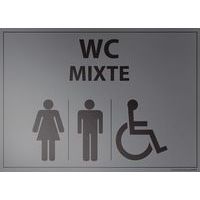 Plaat gegraveerd WC MIXTE en invaliden