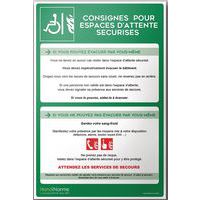 Instructiebord CONSIGNES POUR ESPACES D'ATTENTE SECURISES