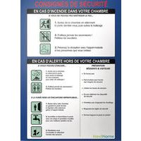 Poster A3 consignes incendie pour Hôpital et maison de retraite