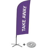 Beach flag avec pied en croix Take away - Showdown Displays