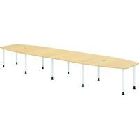 Table de réunion tonneau - 10 pieds blancs - 520x130cm - Hammerbacher