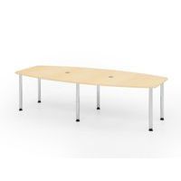 Table tonneau - 6 pieds chromés - 220x130 cm - Hammerbacher
