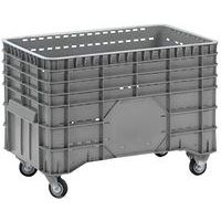 Stapelbare palletkist - Geperforeerde wanden - Op wielen- Manutan