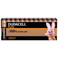 Alkalinebatterij AAA plus 100% - 24 eenheden - Duracell
