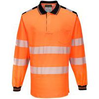 Poloshirt Langemouw PW3 Hi-Vis T184 Zwart/oranje Portwest