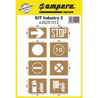 Sjabloon voor vloermarkering - Kit Industry II - 8 platen - Ampère