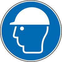 Gebodsbord - Veiligheidshelm dragen - Zelfklevend - Manutan Expert