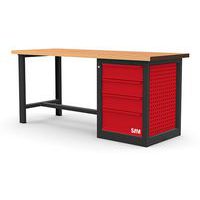 Werkbank met kast 4 laden - 2 m - Sam