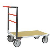 Plateauwagen met vast duwbeugel houten blad Draagvermogen 600kg - FIMM