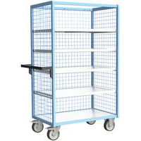 Rolcontainer met 3 gaaswanden en 4 houten legborden 500 kg - FIMM