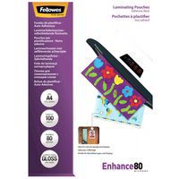 Lamineerhoes met zelfklevende achterkant A4 - 80 µm - Fellowes