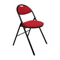 Chaise pliante reconditionnée - Tissu rouge
