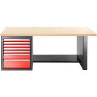 Werkbank laag 7 laden met houten blad - Facom