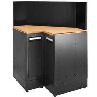 Hoekkast laag met 2 laden houten werkblad - Facom