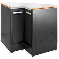 Hoekkast laag met 2 laden rvs werkblad - Facom