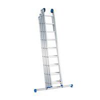 Schuifladder, 4-delig, van gelamineerd aluminium - Solide