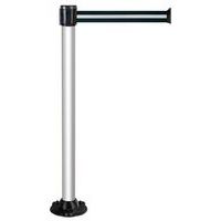 Poteau à sangle 5m - Sangle noire/argent - Socle magnétique - Novap