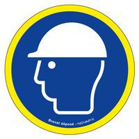 Bord met hoge zichtbaarheid - Helm verplicht - 30 cm - Novap