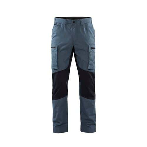 Pantalon maintenance +stretch bleu clair/bleu foncé - Blåkläder