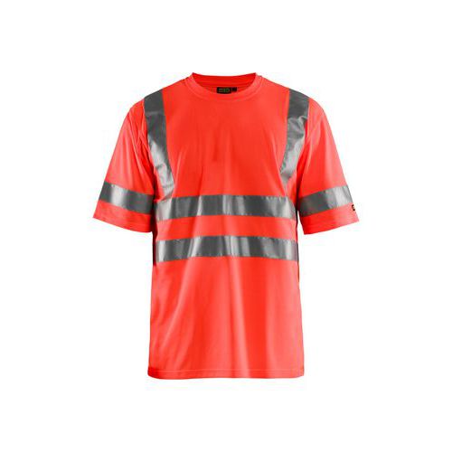 High Vis T-shirt Fluor, Type kledingstuk: Werk T-shirt en poloshirt, Materiaal: Polyester, Kleur: Rood