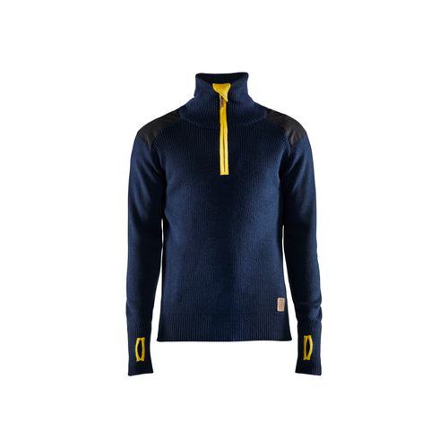 Wollen sweater Marineblauw/Geel - Blåkläder