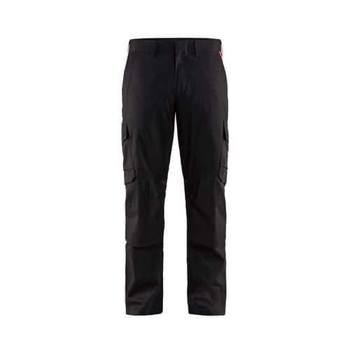 Pantalon industrie à poches genouillères noir/rouge - Blåkläder